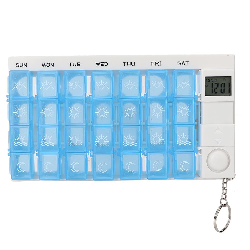 28 Grids Weekly Portable Medicine Tablet Pills Candy Storage Box Organizer Case with Remider Blue
28 Grids Weekly Portable Medicine Tablet Pills Candy Storage Box Organizer Case with Remider Blue