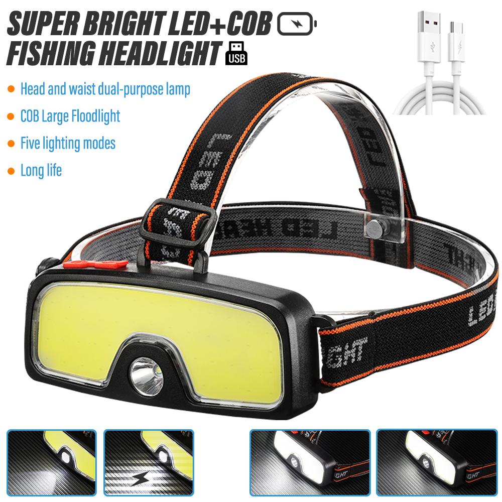 Super Bright LED COB Fishing Headlamp Rechargeable Flashlight Outdoor Searchlight Portable Work Light with COB Large Floodlight
Super Bright LED COB Fishing Headlamp Rechargeable Flashlight Outdoor Searchlight Portable Work Light with COB Large Floodlight