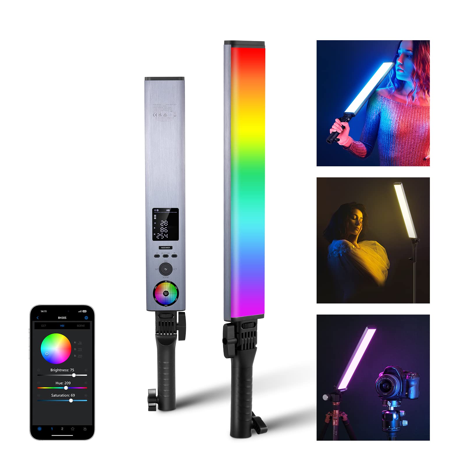 NEEWER RGB Stick Light Wand Light Tube Light для фотосъемки LED Video Light Control Touchable RGBWW Hue Mixer 18 Lighting Effects для съемки
NEEWER RGB Stick Light Wand Light Tube Light для фотосъемки LED Video Light Control Touchable RGBWW Hue Mixer 18 Lighting Effects для съемки