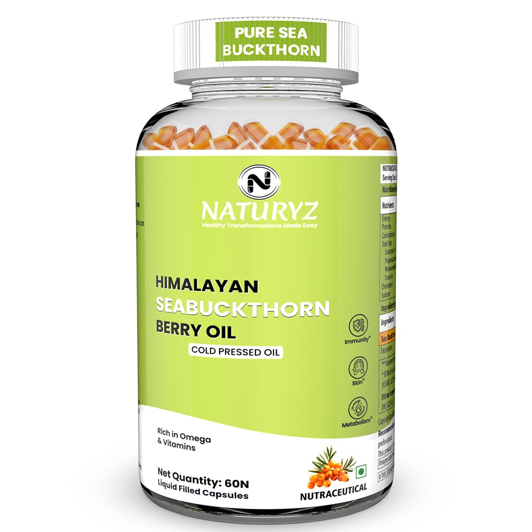 NATURYZ Himalayan Sea Buckthorn Berry Oil Triple Strength 1120mg | Liquid fill Technology for High Absorption & Bioavailability | Full Spectrum C
NATURYZ Himalayan Sea Buckthorn Berry Oil Triple Strength 1120mg | Liquid fill Technology for High Absorption & Bioavailability | Full Spectrum C