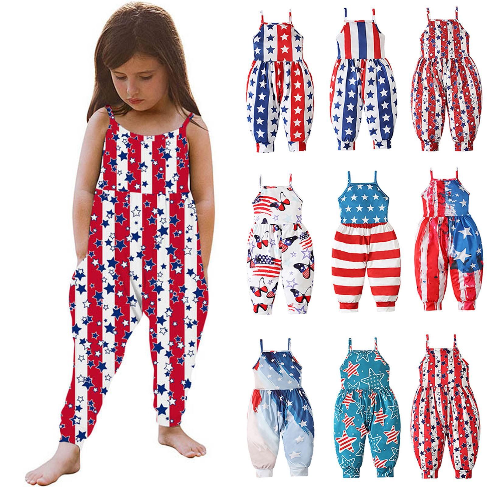 Summer Children Ha Clothing Condole Sleeveless Backless Independence Day Jumpsuit 100 синій
Summer Children Ha Clothing Condole Sleeveless Backless Independence Day Jumpsuit 100 синій