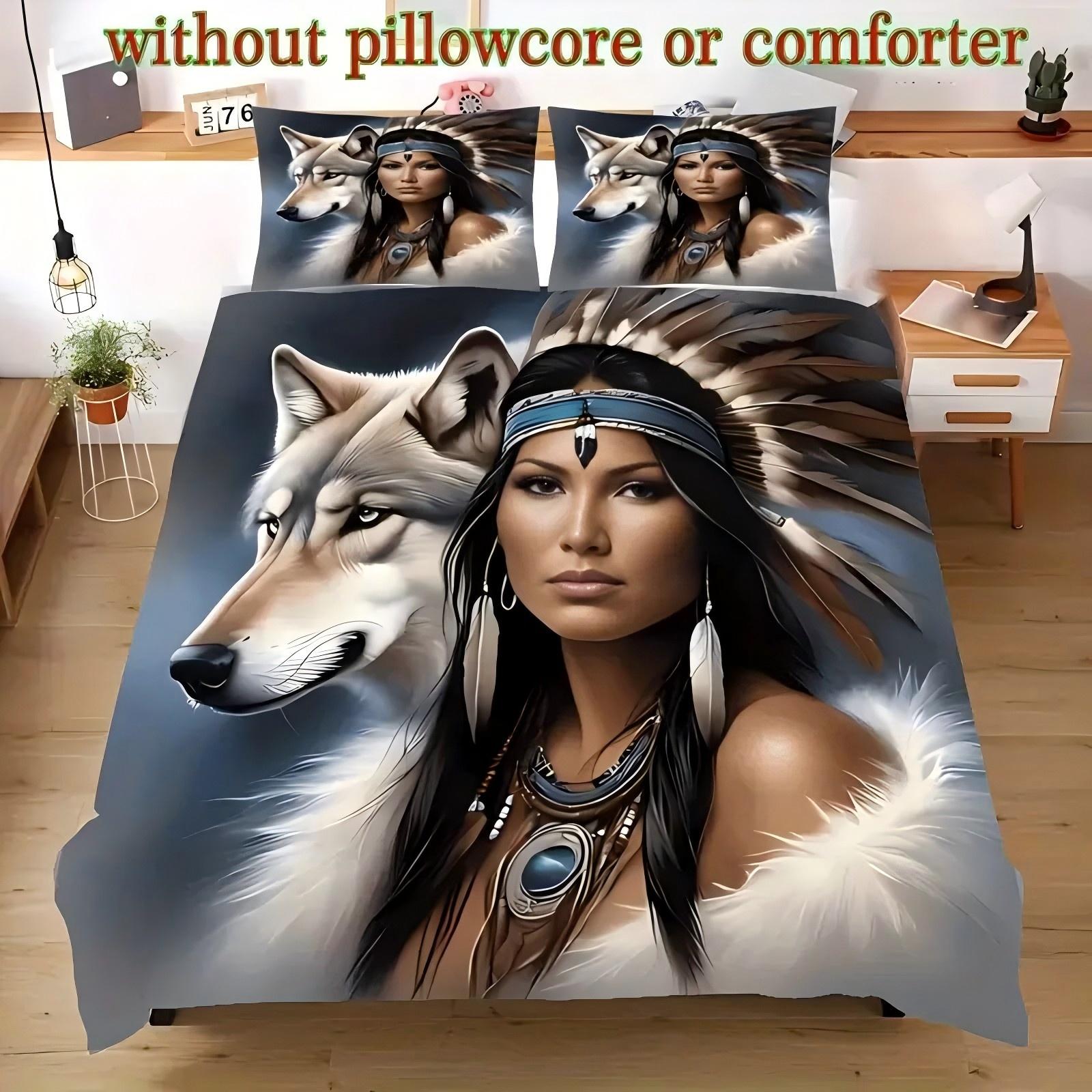 Wolf And Beauty Pattern 3D Printed Quilt Cover Pillowcase Soft Comfortable Bedding Set Wildlife Exotic Style Duvet Cover Set 135x200cm 2pcs
Wolf And Beauty Pattern 3D Printed Quilt Cover Pillowcase Soft Comfortable Bedding Set Wildlife Exotic Style Duvet Cover Set 135x200cm 2pcs