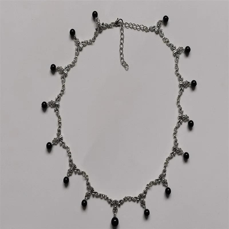 Gothic Victorian Silver Color Court-style Black Agate Round Bead Tassel Necklace for Women Halloween Pagan Middle Ages Jewelry
Gothic Victorian Silver Color Court-style Black Agate Round Bead Tassel Necklace for Women Halloween Pagan Middle Ages Jewelry