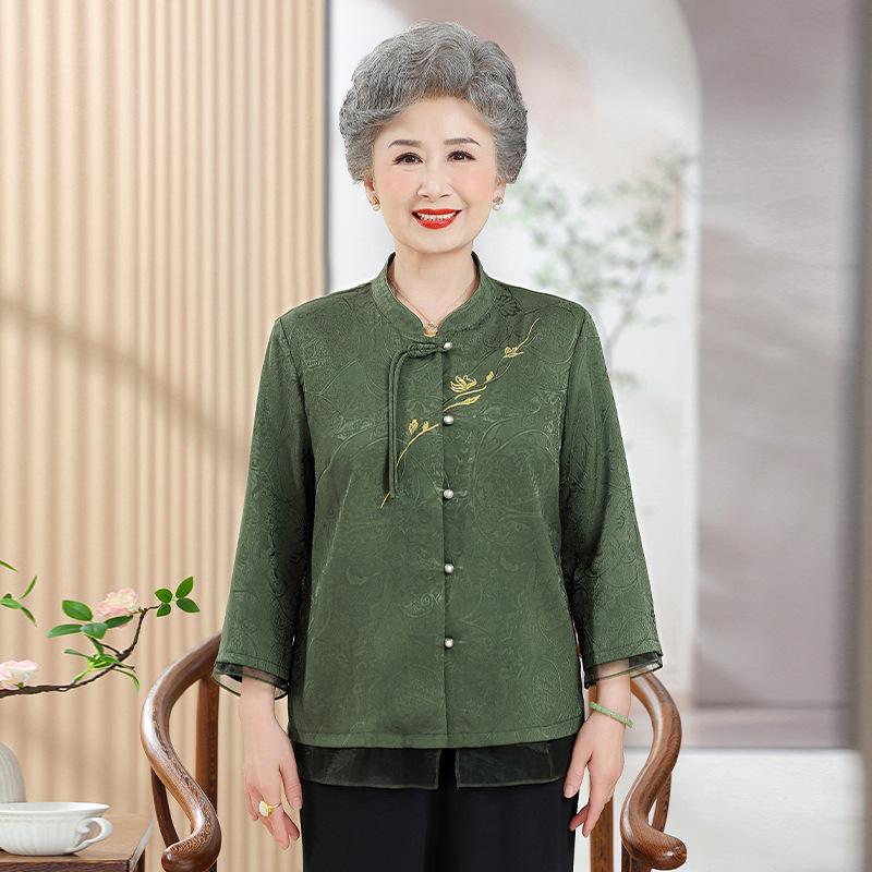 Spring Three-Quarter Sleeve Shirt for Middle-Aged & Elderly Women – Chinese Style Top for Moms & Grandmas 2XL (recommended 110-125 jin) зелений
Spring Three-Quarter Sleeve Shirt for Middle-Aged & Elderly Women – Chinese Style Top for Moms & Grandmas 2XL (recommended 110-125 jin) зелений