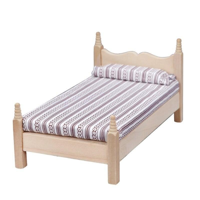 Natural Wooden Miniature Bed Model Toxic Fabric Construction Safe Amusement 1 12 Doll house Accessories 1
Natural Wooden Miniature Bed Model Toxic Fabric Construction Safe Amusement 1 12 Doll house Accessories 1