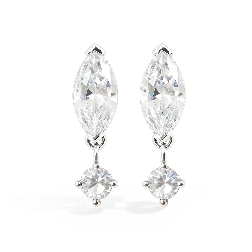 Water Droplet Cut Moissanite Drop Earrings - 925 Sterling Silver Plated 18K Gold Sparkling Fine Jewelry for Women 0.5CT Moissanite срібний
Water Droplet Cut Moissanite Drop Earrings - 925 Sterling Silver Plated 18K Gold Sparkling Fine Jewelry for Women 0.5CT Moissanite срібний