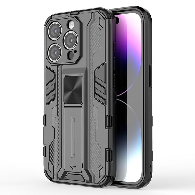For iPhone 15 Pro PC+TPU Phone Cover Anti-drop Back Case with Foldable Kickstand Black
For iPhone 15 Pro PC+TPU Phone Cover Anti-drop Back Case with Foldable Kickstand Black