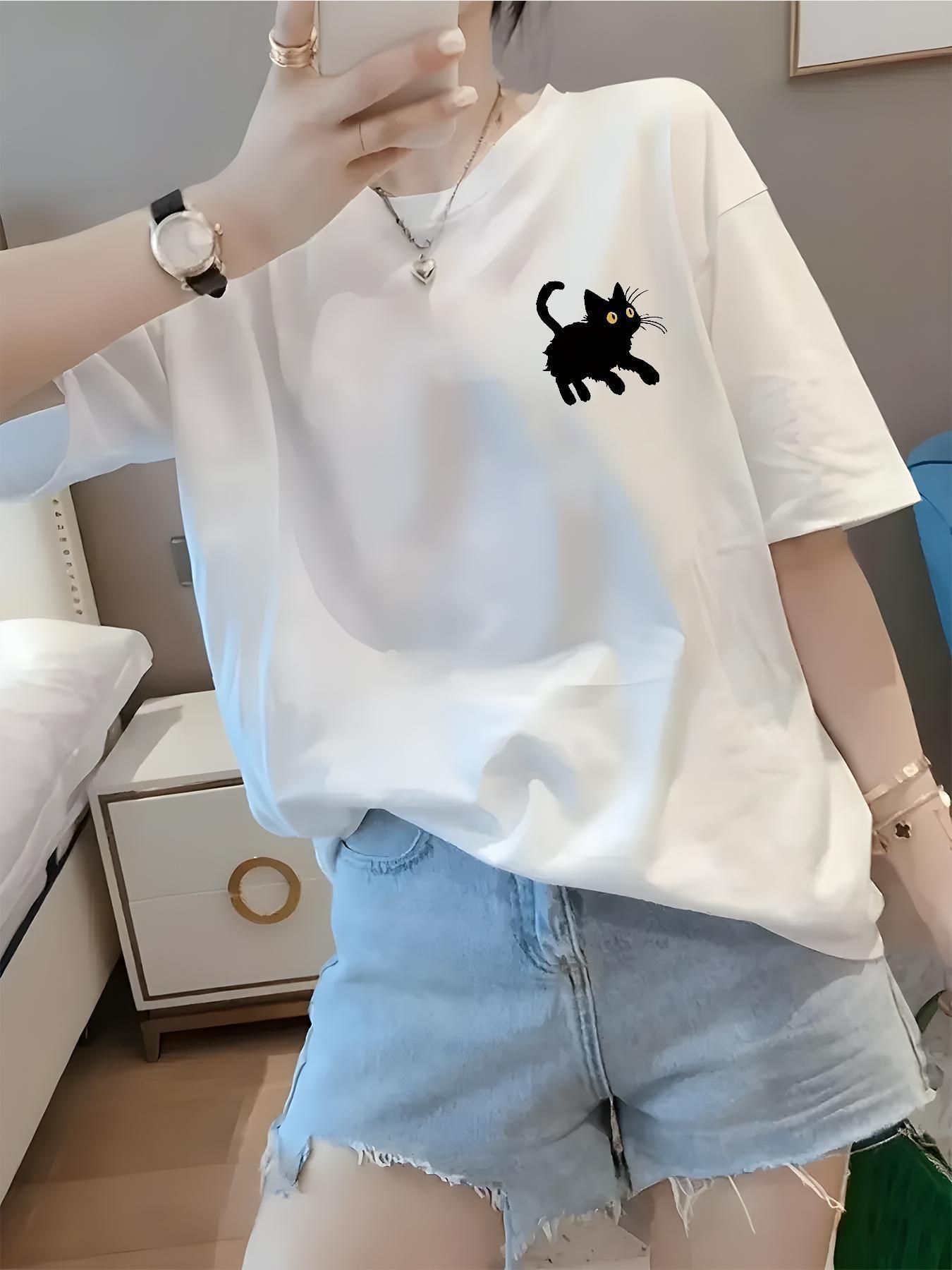 Women s Black Cat and Yellow Eye Floral Print T-Shirt- Soft Round Neck Casual T-Shirt, Easy-care Soft Material, Suitable for Casual Wear in Spring, Su 5XL різнокольоровий
Women s Black Cat and Yellow Eye Floral Print T-Shirt- Soft Round Neck Casual T-Shirt, Easy-care Soft Material, Suitable for Casual Wear in Spring, Su 5XL різнокольоровий