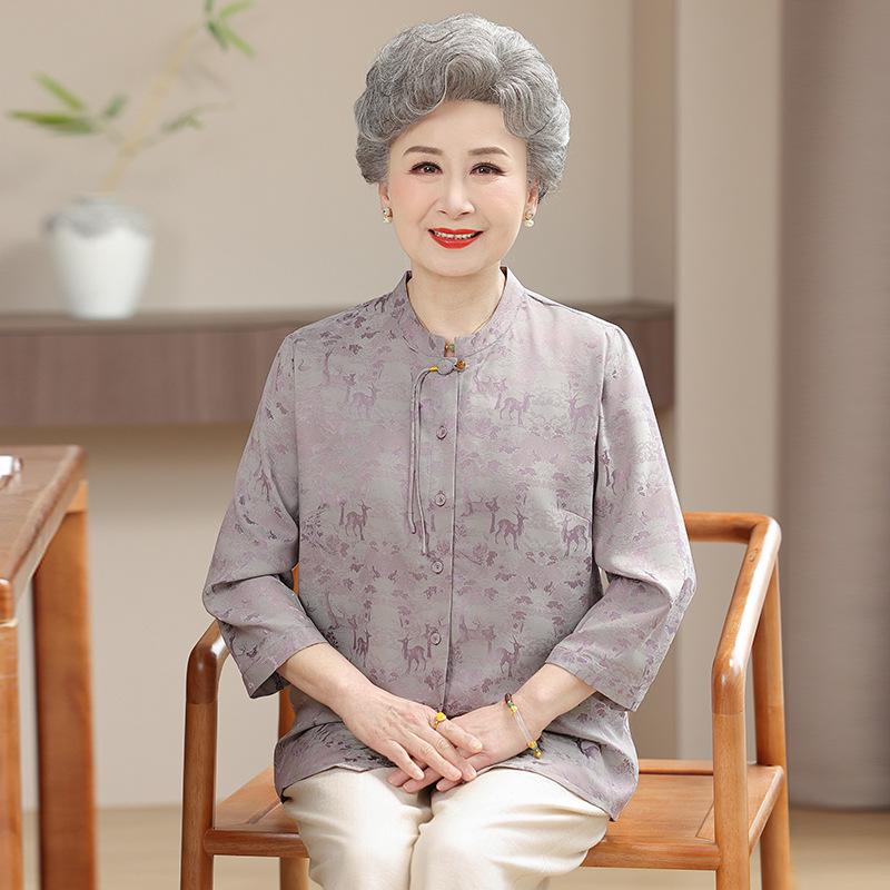 Elegant Mulberry Silk Top for Middle-Aged & Elderly Women - Chinese Style Summer Shirt for Moms 4XL (Recommended 135-150 lbs) фіолетовий
Elegant Mulberry Silk Top for Middle-Aged & Elderly Women - Chinese Style Summer Shirt for Moms 4XL (Recommended 135-150 lbs) фіолетовий
