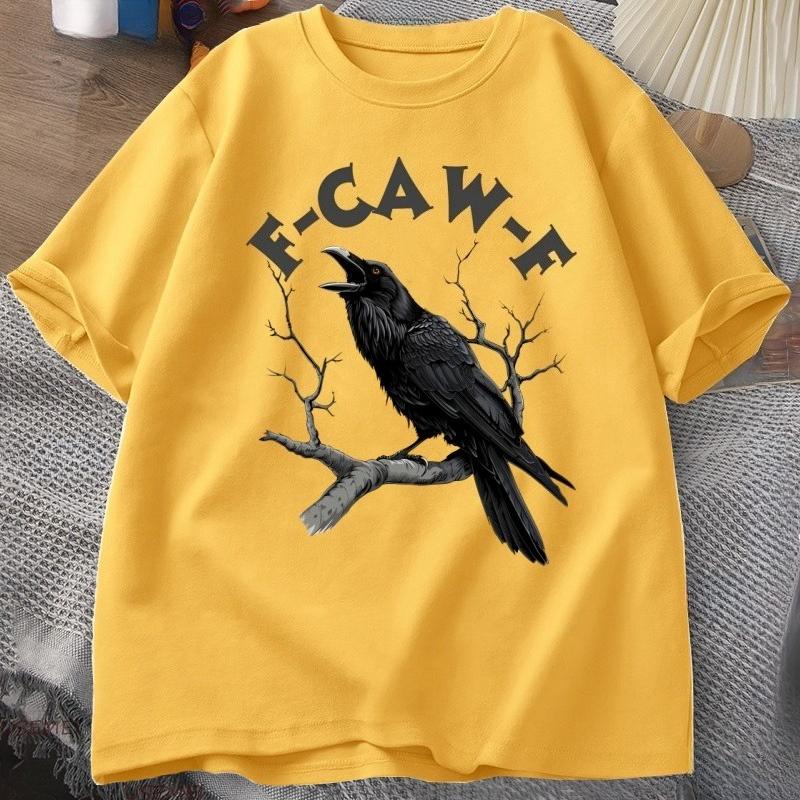 F Caw Funny Crow Tshirt Unisex Women Humor Unhinged Animal T Shirt Loose Vintage Graphic T Shirts Cotton Comfortable Male Clothes 4XL
F Caw Funny Crow Tshirt Unisex Women Humor Unhinged Animal T Shirt Loose Vintage Graphic T Shirts Cotton Comfortable Male Clothes 4XL