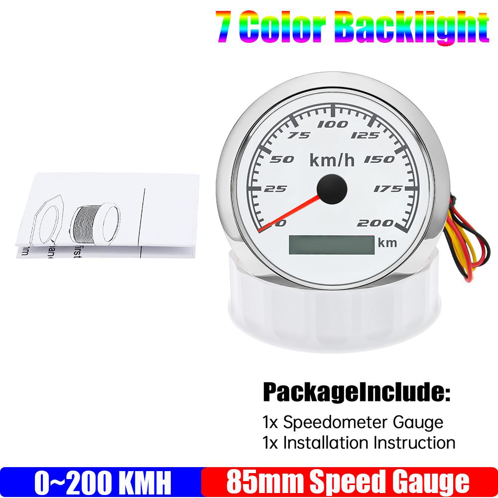 85mm Analog Pulse Speedometer Gauge with 7 Color LED Waterproof Speed Meter Pulse signal for Car Boat Marine 12V 24V ized 200KMH WS
85mm Analog Pulse Speedometer Gauge with 7 Color LED Waterproof Speed Meter Pulse signal for Car Boat Marine 12V 24V ized 200KMH WS