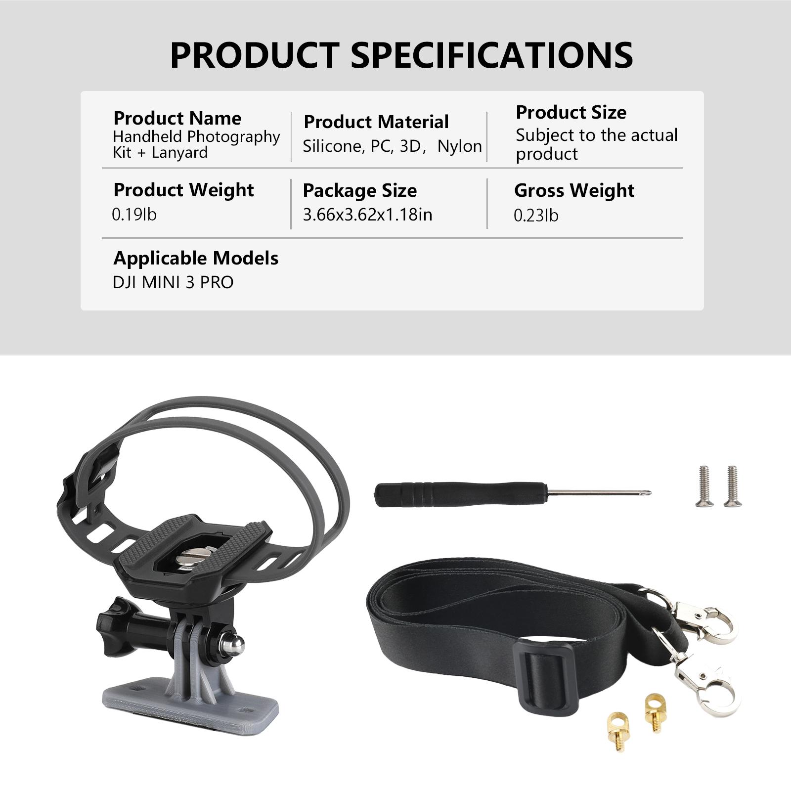 Mini 3 Pro Handheld Gimbal Bracket Stabilizer for DJI Mini 3 / Mini 3 Pro Drone Accessories Тримач DJI RC RC-N1 Mount Grip чорний
Mini 3 Pro Handheld Gimbal Bracket Stabilizer for DJI Mini 3 / Mini 3 Pro Drone Accessories Тримач DJI RC RC-N1 Mount Grip чорний
