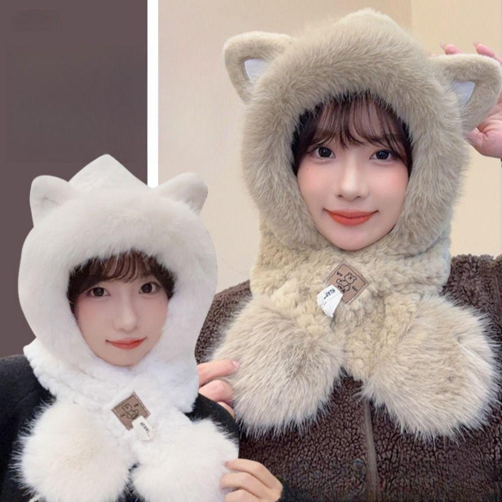 Fox Ears Plush Beanie Hat Cute Pullover Hats New Hat Scarf Kit for Girls Women бежевий
Fox Ears Plush Beanie Hat Cute Pullover Hats New Hat Scarf Kit for Girls Women бежевий