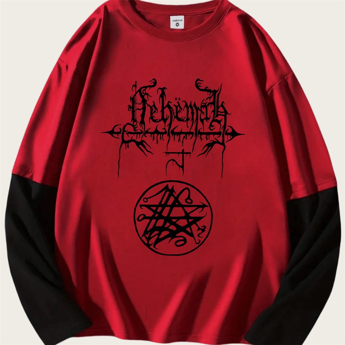 Men S Loose-Fitting Casual Long-Sleeve Round-Neck T-Shirt with Gothic Print Design, Style J1312, Perfect for Versatile Fashion XL
Men S Loose-Fitting Casual Long-Sleeve Round-Neck T-Shirt with Gothic Print Design, Style J1312, Perfect for Versatile Fashion XL