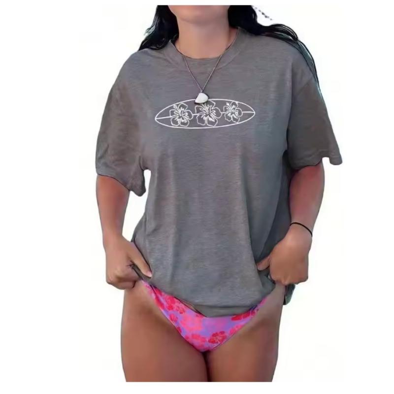 Oversized Graphic TShirt with Floral Surfboard Print Loose Fit Summer Tee for Women Oversized T Shirt Y2k Clothes 4XL
Oversized Graphic TShirt with Floral Surfboard Print Loose Fit Summer Tee for Women Oversized T Shirt Y2k Clothes 4XL