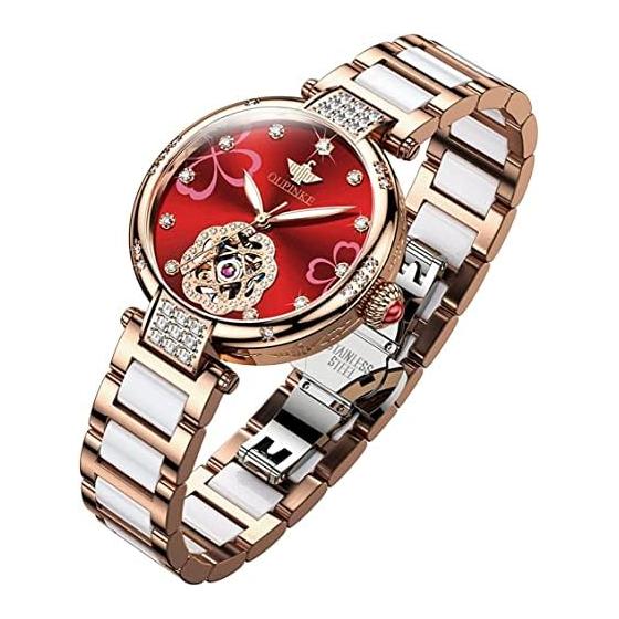 OUPINKE Women s Watch, Automatic Winding, Mechanical, Japanese Movement, Ceramic Strap, Hand Watch, High Quality Stainless Steel, 5 ATM Water
OUPINKE Women s Watch, Automatic Winding, Mechanical, Japanese Movement, Ceramic Strap, Hand Watch, High Quality Stainless Steel, 5 ATM Water