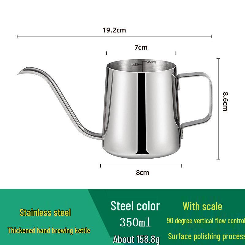 Чайник из нержавеющей стали с длинным носиком для пуровер-кофе для точного капельного заваривания 350ml Steel (Graded, No Lid) как
Чайник из нержавеющей стали с длинным носиком для пуровер-кофе для точного капельного заваривания 350ml Steel (Graded, No Lid) как