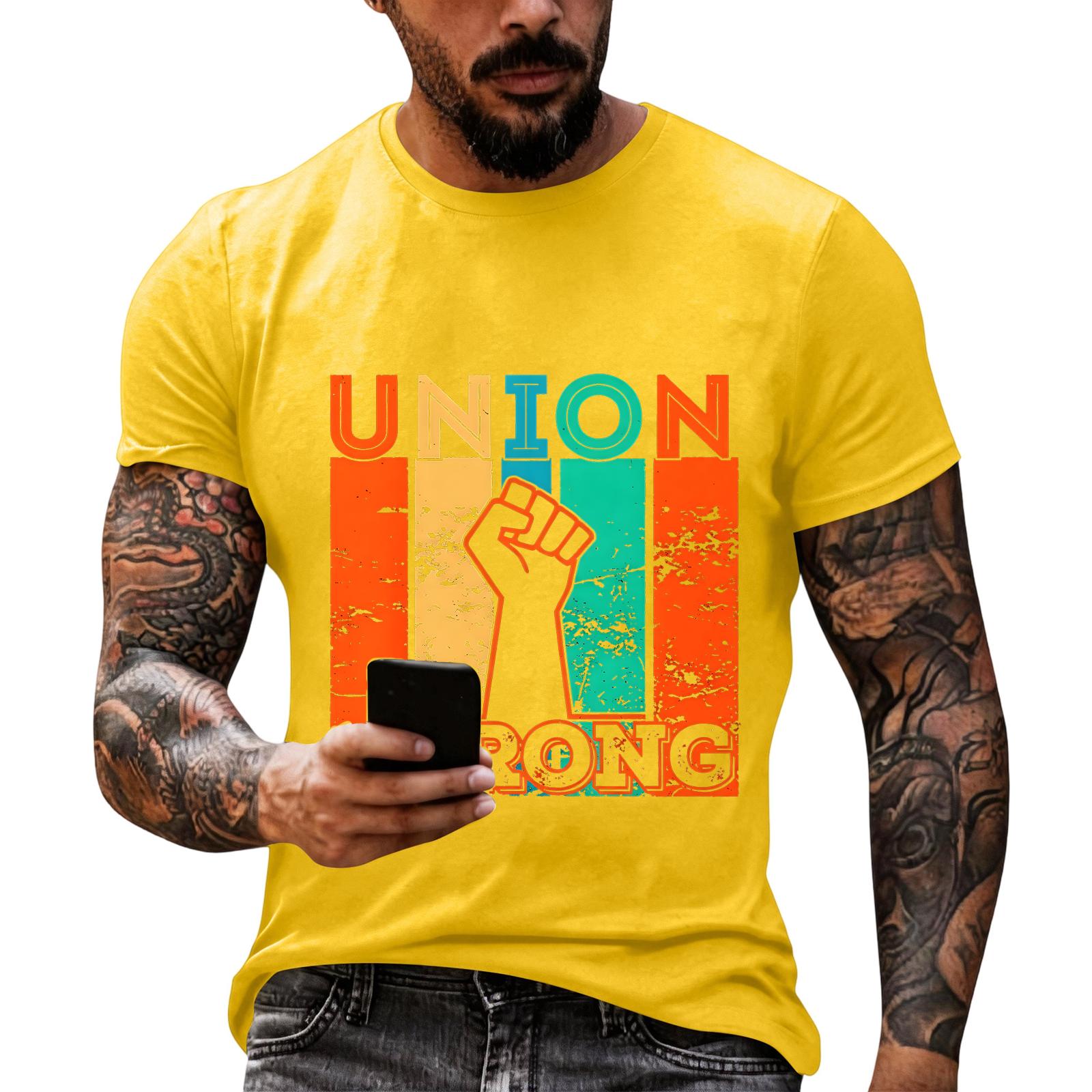 Men s Loose Fit Casual Short Sleeve T-Shirt Labor Day Printed Graphic Tee Comfortable Crew Neck Cotton Blend Top XL жовтий
Men s Loose Fit Casual Short Sleeve T-Shirt Labor Day Printed Graphic Tee Comfortable Crew Neck Cotton Blend Top XL жовтий