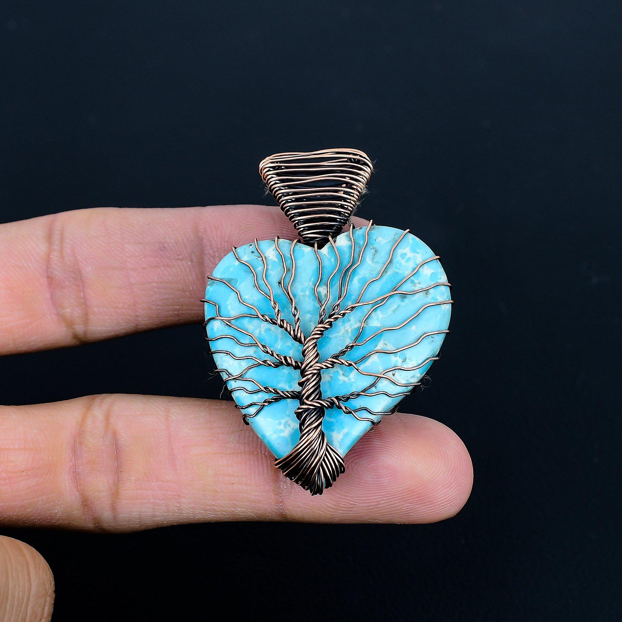 Larimar Pendant, Gemstone 999 Copper Wire Wrapped Jewelry Pendant, Handmade Jewelry Birthstone Pendant, Gift For Him 2.36 Inches
Larimar Pendant, Gemstone 999 Copper Wire Wrapped Jewelry Pendant, Handmade Jewelry Birthstone Pendant, Gift For Him 2.36 Inches