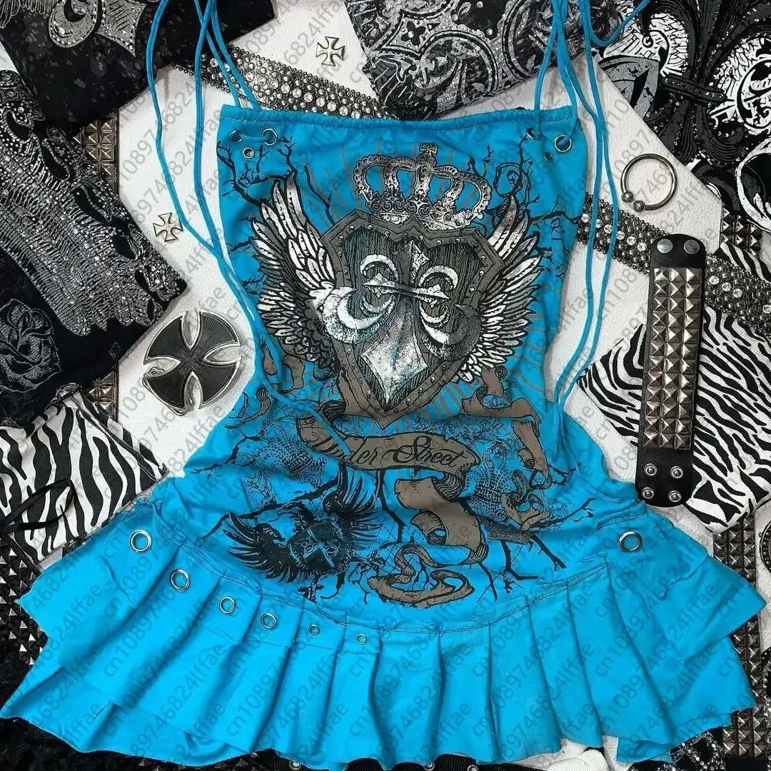 Платье в нишевом дизайне в готическом стиле Y2K облегающего кроя на бретелях с принтом модное ретро панк платье L
Платье в нишевом дизайне в готическом стиле Y2K облегающего кроя на бретелях с принтом модное ретро панк платье L