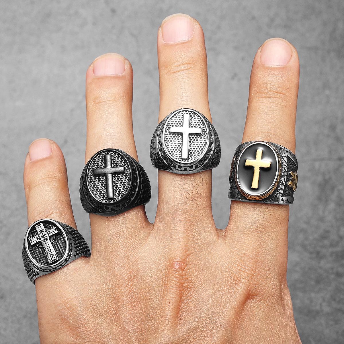 Christian Cross Black Religon Men Rings Inless Steel Punk Cool Stuff Fashion Accessories Jewelry for Women Gift 13
Christian Cross Black Religon Men Rings Inless Steel Punk Cool Stuff Fashion Accessories Jewelry for Women Gift 13