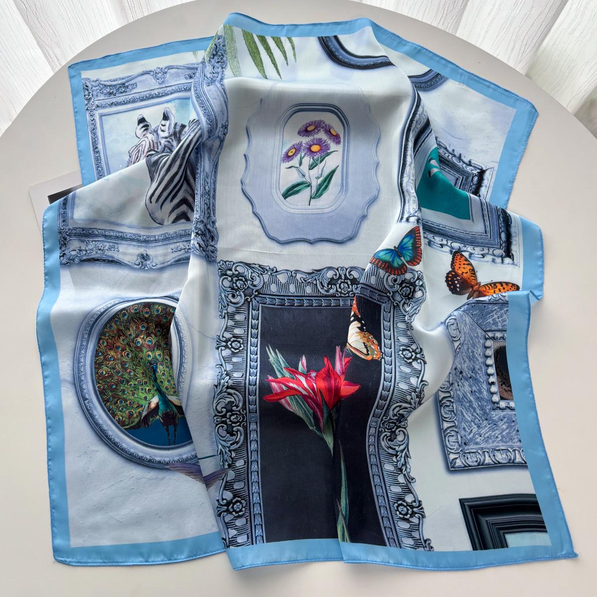 Design Women Square Scarf Silk Imitation Print Neckerchief Bandana Foulard Lady Shawl Scarves Wrap Head Hair Band Ties
Design Women Square Scarf Silk Imitation Print Neckerchief Bandana Foulard Lady Shawl Scarves Wrap Head Hair Band Ties