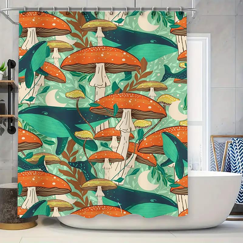 Whimsical Mushroom Shower Curtain Vibrant Greenery Cute Dolphins Home Decor Bath Mat Waterproof Fabric For Bathroom, Kitchen Or W60H190(CM)-1 Pcs
Whimsical Mushroom Shower Curtain Vibrant Greenery Cute Dolphins Home Decor Bath Mat Waterproof Fabric For Bathroom, Kitchen Or W60H190(CM)-1 Pcs