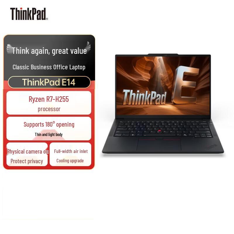 Lenovo ThinkPad E14 2025 Thin & Light Laptop (CN version)
Lenovo ThinkPad E14 2025 Thin & Light Laptop (CN version)