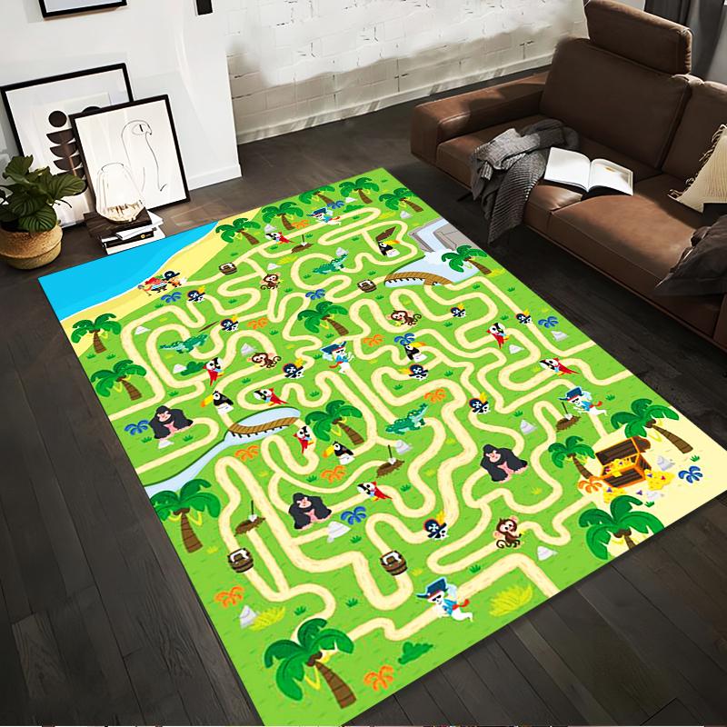 Kids Play Carpet with Pirate Map, Maze Game, Animal Jungle Theme Suitable for use as an anti-slip for living room bedroom sofas 40x60cm( 15x23in )
Kids Play Carpet with Pirate Map, Maze Game, Animal Jungle Theme Suitable for use as an anti-slip for living room bedroom sofas 40x60cm( 15x23in )