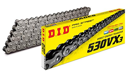 DID (530VX3X102ZB) Steel 102 Link High Performance VX Series X-Ring Chain with Connecting Link
DID (530VX3X102ZB) Steel 102 Link High Performance VX Series X-Ring Chain with Connecting Link
