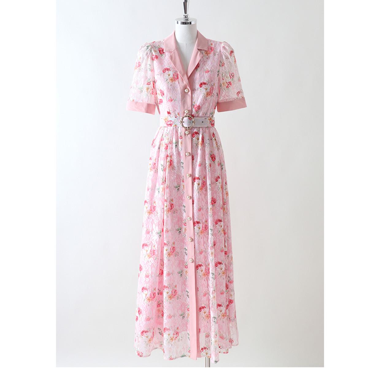 Summer Formal Evening Elegant Lace Dress Women s Notched Collar Hollow Out Floral Print Belt Party Dresses Female Long Maxi Dress S розовый
Summer Formal Evening Elegant Lace Dress Women s Notched Collar Hollow Out Floral Print Belt Party Dresses Female Long Maxi Dress S розовый