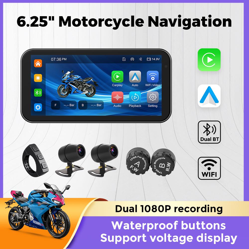 Автомобильные аксессуары - Беспроводной CarPlay Moto Android Auto 6,25-дюймовый мотоциклетный GPS-навигатор USB IP67 Водонепроницаемая Linux-система Dual BT Dual CAM Recorde
Автомобильные аксессуары - Беспроводной CarPlay Moto Android Auto 6,25-дюймовый мотоциклетный GPS-навигатор USB IP67 Водонепроницаемая Linux-система Dual BT Dual CAM Recorde