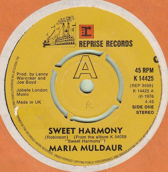 7inch Record MARIA MULDAUR - Sweet Harmony K14425 Reprise Records 1976 UK Rock Used 
7inch Record MARIA MULDAUR - Sweet Harmony K14425 Reprise Records 1976 UK Rock Used