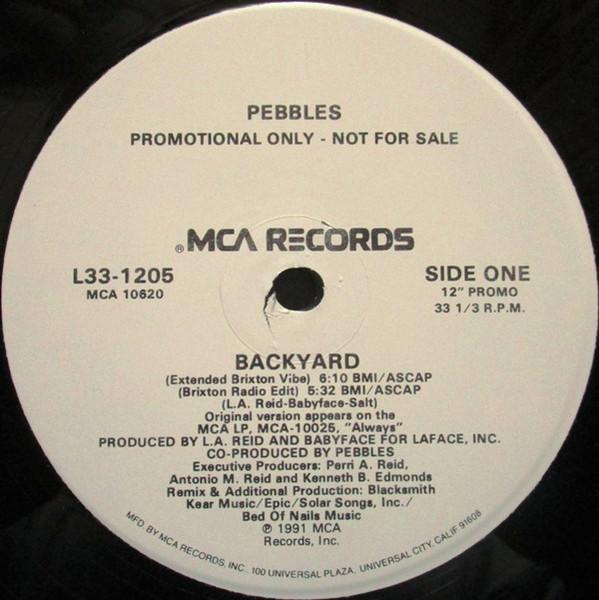 12inch Record PEBBLES Backyard L331205PROMO MCA Records 1991 US Rap HipHopRB Used
12inch Record PEBBLES Backyard L331205PROMO MCA Records 1991 US Rap HipHopRB Used