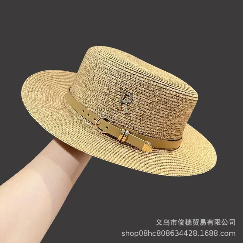 Straw hat girl summer vacation seaside rhinestone letter R belt personality British vintage flat top sunshade hat One size fits all хаки
Straw hat girl summer vacation seaside rhinestone letter R belt personality British vintage flat top sunshade hat One size fits all хаки