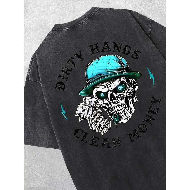European sizes Men s Vintage Streetwear T-Shirt with Money & Skull Print, Loose Fit Casual Round Neck Short Sleeve Tee for Outdoor & Urban Fashion S чёрный
European sizes Men s Vintage Streetwear T-Shirt with Money & Skull Print, Loose Fit Casual Round Neck Short Sleeve Tee for Outdoor & Urban Fashion S чёрный