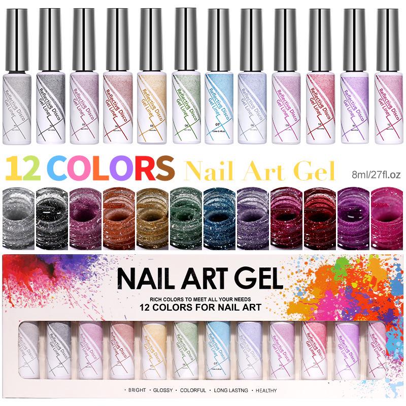 12-Color 3D Glitter Nail Art Gel Set
12-Color 3D Glitter Nail Art Gel Set
