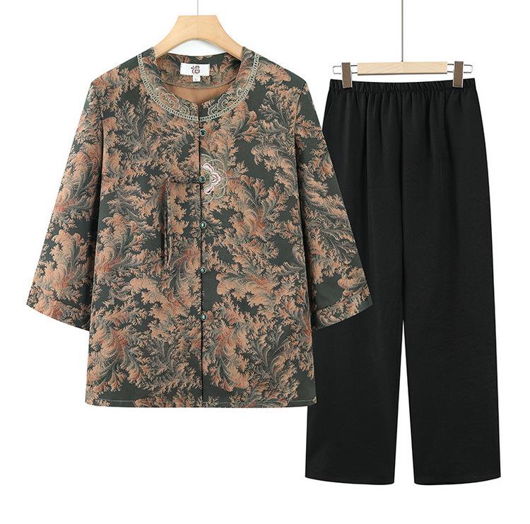 Grandma Summer Tang-Style Two-Piece Set: Short-Sleeve Shirt for Middle-Aged Women 4XL (130-145 lbs) зелений
Grandma Summer Tang-Style Two-Piece Set: Short-Sleeve Shirt for Middle-Aged Women 4XL (130-145 lbs) зелений