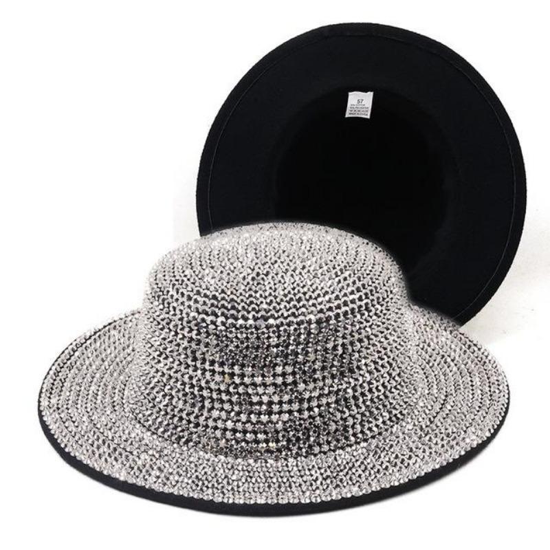 Fedoras Rhinestone Fedora Fedora для жінок Gemstone Fedoras Jazz Cilindre Winter Handmade Performance Hat Party Hat Капелюхи Джексона M 56-58CM
Fedoras Rhinestone Fedora Fedora для жінок Gemstone Fedoras Jazz Cilindre Winter Handmade Performance Hat Party Hat Капелюхи Джексона M 56-58CM