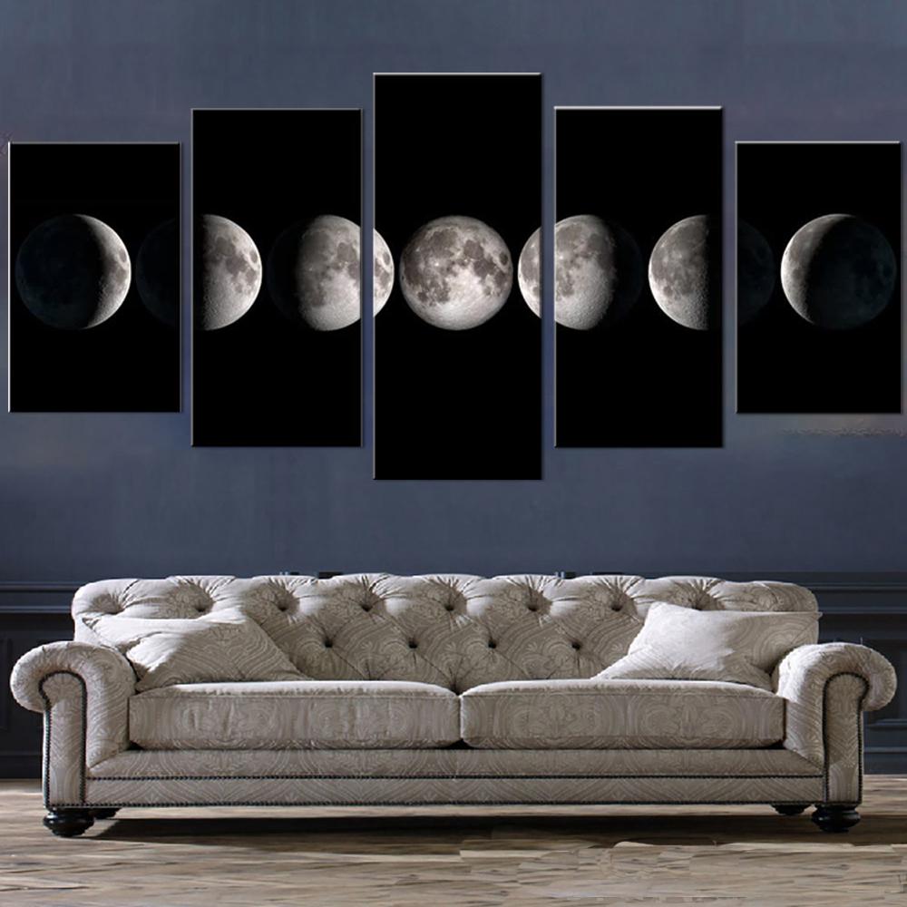 5 Pieces Canvas Wall Art The Moon Phases Poster Decor Print For Living Room Wallpaper Bedroom Modern Modular Home Decoration 20X35 20X45 20X55CM
5 Pieces Canvas Wall Art The Moon Phases Poster Decor Print For Living Room Wallpaper Bedroom Modern Modular Home Decoration 20X35 20X45 20X55CM