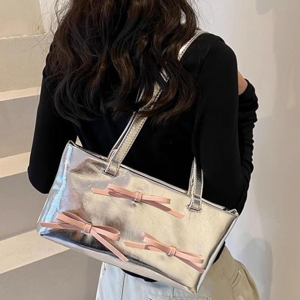 PU Leather Bowknot Underarm Bag Korean Style Single Shoulder Bag Ballet Style Handbag Woman Girls срібний
PU Leather Bowknot Underarm Bag Korean Style Single Shoulder Bag Ballet Style Handbag Woman Girls срібний