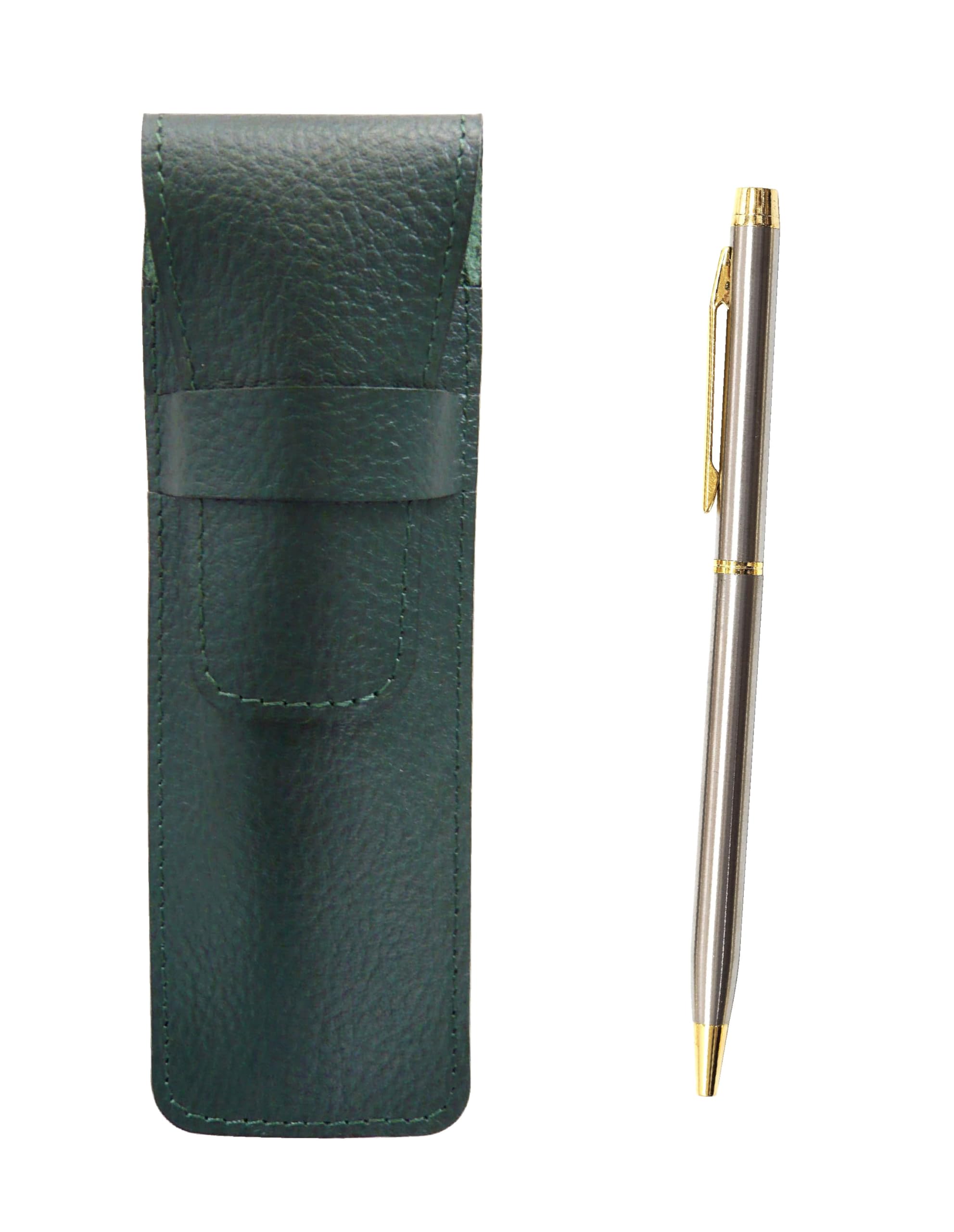 2 Pack Grained Leather Pencil Case Moss Green 902 Stainless Steel Rotating Ballpoint Pen Set SASMG-902-2
2 Pack Grained Leather Pencil Case Moss Green 902 Stainless Steel Rotating Ballpoint Pen Set SASMG-902-2