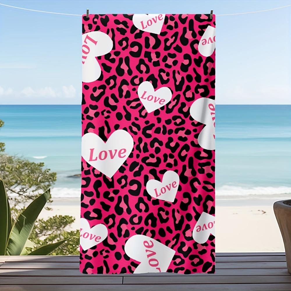 Pink Leopard Love Heart Beach Towel Printed Quick Dry Sand Free Towel for Beach Pool Swimming Travel Soft Absorbent Towel Gift W40*H60(CM)
Pink Leopard Love Heart Beach Towel Printed Quick Dry Sand Free Towel for Beach Pool Swimming Travel Soft Absorbent Towel Gift W40*H60(CM)