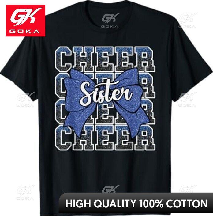 Cheer Sister Bow Sport Cheerleader Graphic T Shirts Unisexs Clothing New in Tops Tees Cotton Women Funny Summer Tshrits S
Cheer Sister Bow Sport Cheerleader Graphic T Shirts Unisexs Clothing New in Tops Tees Cotton Women Funny Summer Tshrits S