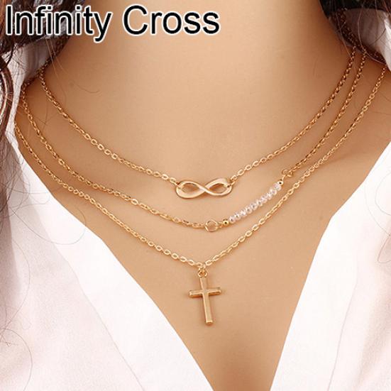 Жіночі багатошарові штучні перли та стрази, кулон, кольє, намисто, ювелірні вироби Infinity Cross
Жіночі багатошарові штучні перли та стрази, кулон, кольє, намисто, ювелірні вироби Infinity Cross