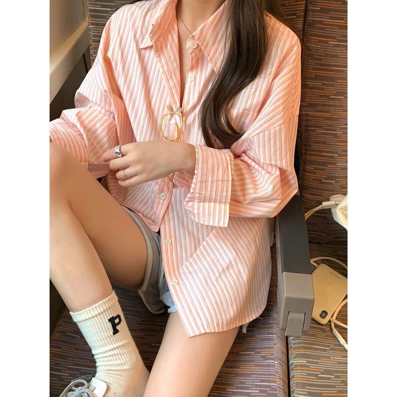 Pink, Niche Design Striped Shirt Women s Long-sleeved Thin Spring and Autumn Trendy Shirt Cardigan Jacket M зелёный
Pink, Niche Design Striped Shirt Women s Long-sleeved Thin Spring and Autumn Trendy Shirt Cardigan Jacket M зелёный