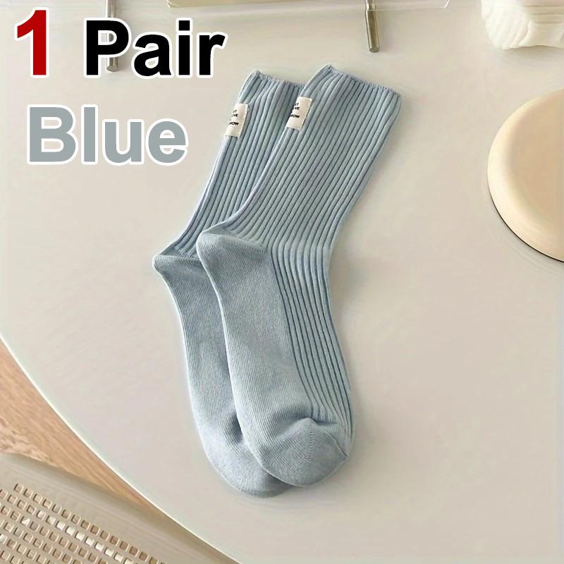 1 пара женских носков из хлопка с тканевой этикеткой до середины голени в японском корейском уличном стиле, впитывающие пот, дышащие, удобные, повседневные носки One Size
1 пара женских носков из хлопка с тканевой этикеткой до середины голени в японском корейском уличном стиле, впитывающие пот, дышащие, удобные, повседневные носки One Size