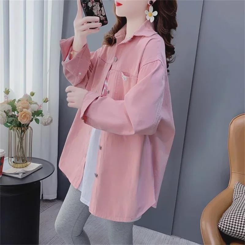 Модна рожева джинсова сорочка для жінок: Середня довжина, Вільний крій, Довгий рукав – Ідеально для весни та осені L рожевий
Модна рожева джинсова сорочка для жінок: Середня довжина, Вільний крій, Довгий рукав – Ідеально для весни та осені L рожевий