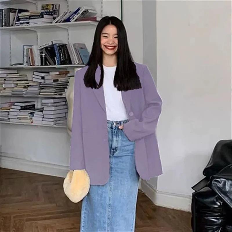 Women s Solid Color Oversized Single-Breasted Blazer S фиолетовый
Women s Solid Color Oversized Single-Breasted Blazer S фиолетовый