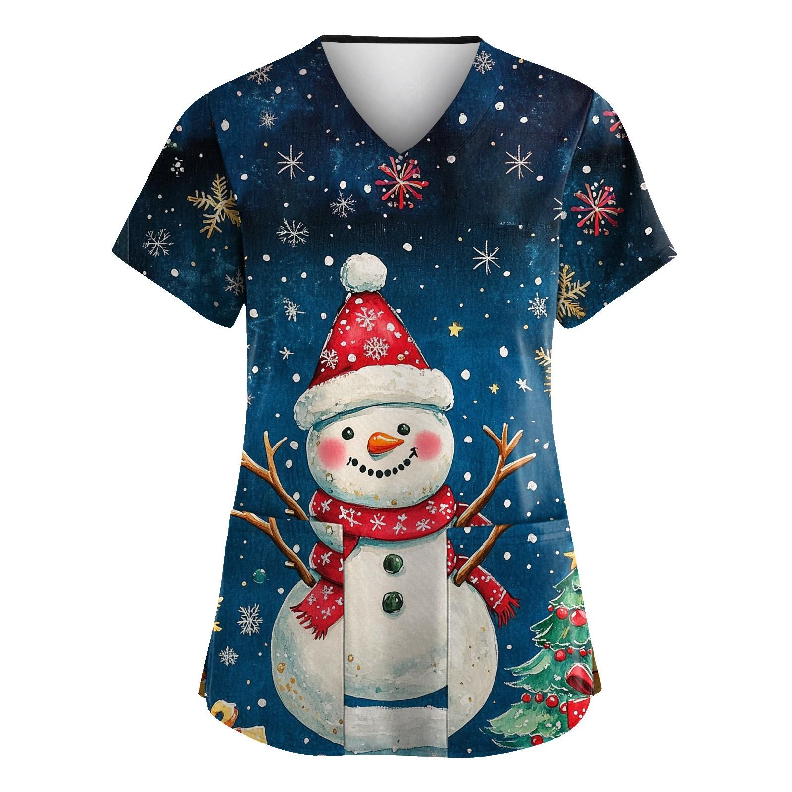 Женская рождественская печатная рабочая униформа с V-образным вырезом и карманом, защитная униформа S синий
Женская рождественская печатная рабочая униформа с V-образным вырезом и карманом, защитная униформа S синий